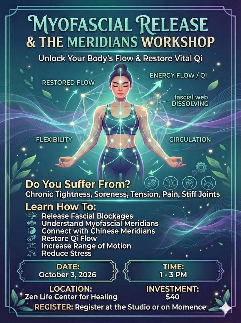 Myofascial Release and the Meridians workshop banner